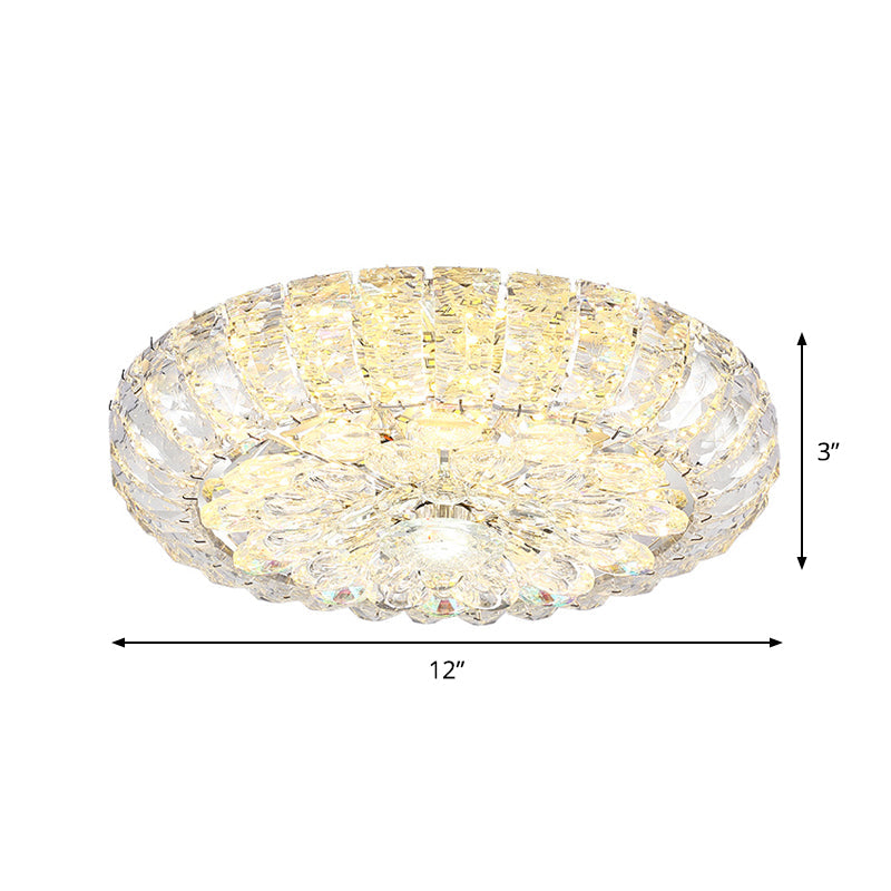 Simplicity Corridor Led Flushmount Ceiling Light With Clear Crystal Block Shade - 8/12 Options