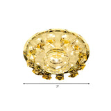 Modern Crystal Led Flush Light With Warm/White Lighting For Hallways Or Small Spaces