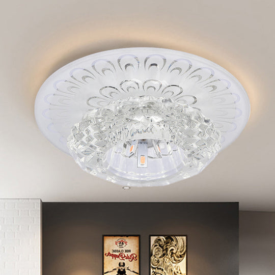 Modern Crystal Flower Hotel Flush Mount Led Ceiling Light Fixture - Layered Design 5.5’/7’ Wide