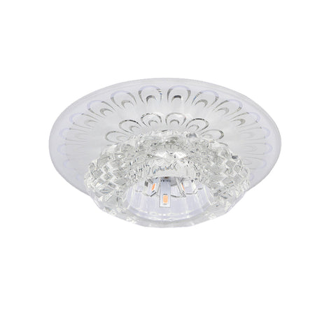Modern Crystal Flower Hotel Flush Mount Led Ceiling Light Fixture - Layered Design 5.5/7 Wide