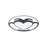 Modern Heart-Shaped Led Ceiling Fixture In Black And White With Warm/White Light