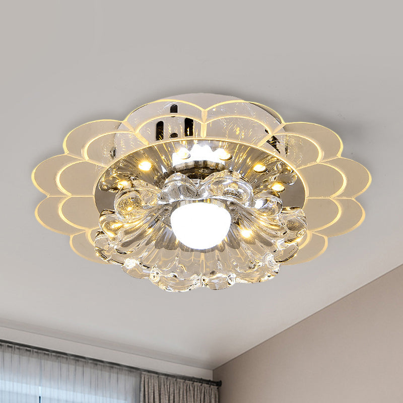 Modern Crystal Led Flush Mount Ceiling Light For Living Room