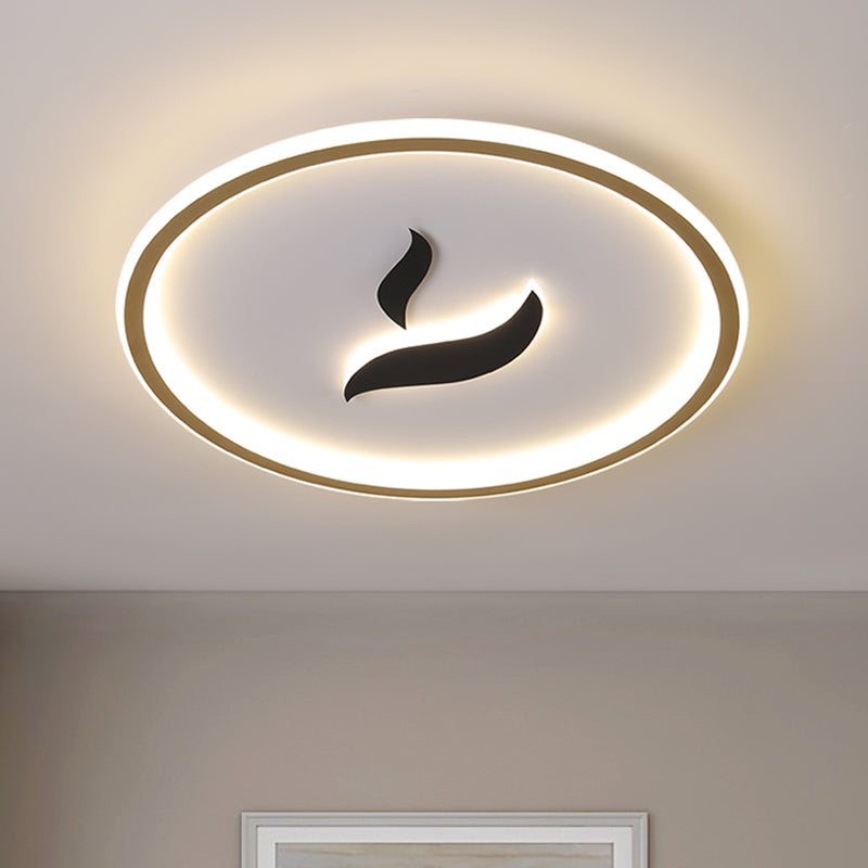 Black/Gold Led Flush Lamp With White/Warm Light And Minimalist Design For Bedroom Gold / White