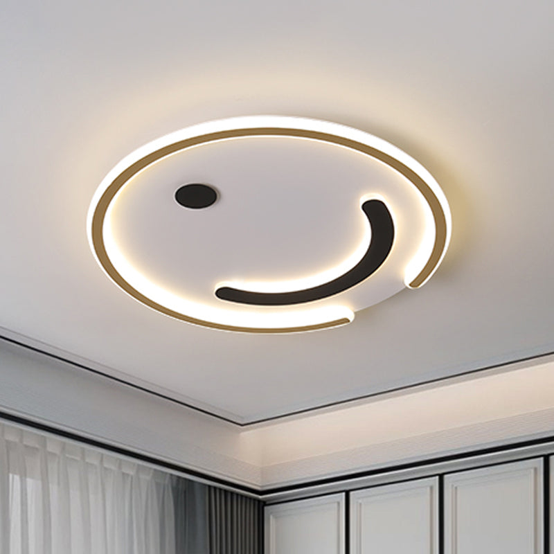 Sleek Round Led Flushmount Lamp In Black/Gold Or White/Warm Light For Bedroom Ceiling Gold / Warm