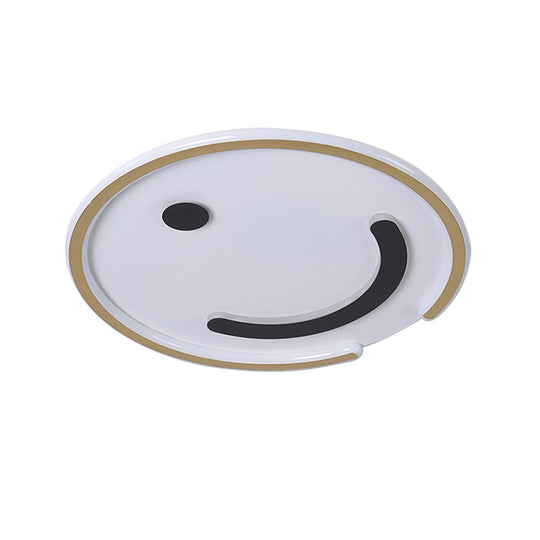Sleek Round Led Flushmount Lamp In Black/Gold Or White/Warm Light For Bedroom Ceiling