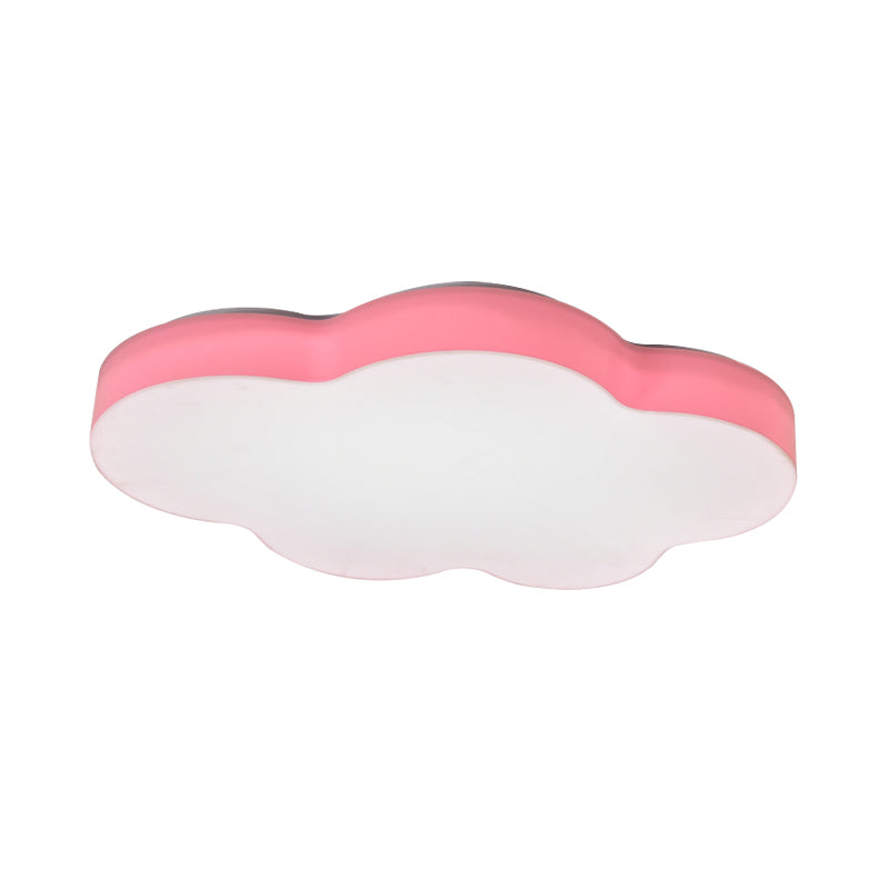 Kids Room Cartoon Led Cloud Ceiling Light In Acrylic Flushmount Design White/Red/Yellow