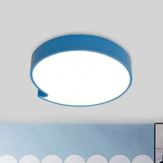Led Flush Mount Ceiling Light With Minimalist Acrylic Shade And Blue/Yellow Finish Blue