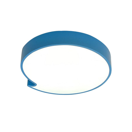 Led Flush Mount Ceiling Light With Minimalist Acrylic Shade And Blue/Yellow Finish