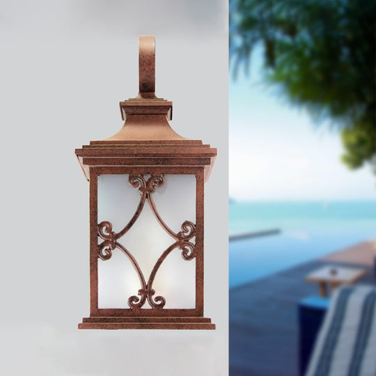 Lodge Birdcage Wall Sconce - Coffee Single Bulb Light Fixture For Yard