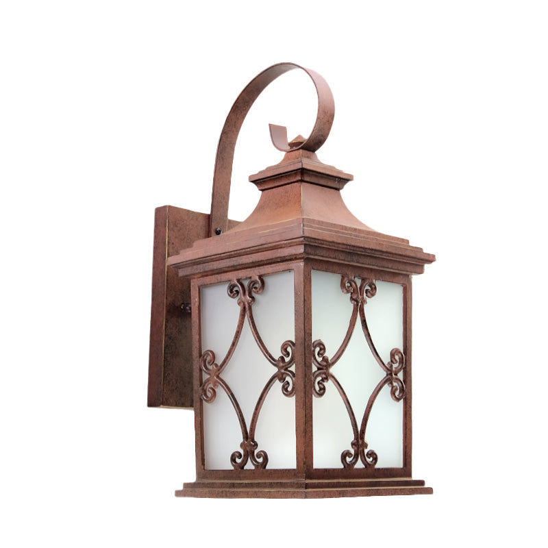 Lodge Birdcage Wall Sconce - Coffee Single Bulb Light Fixture For Yard