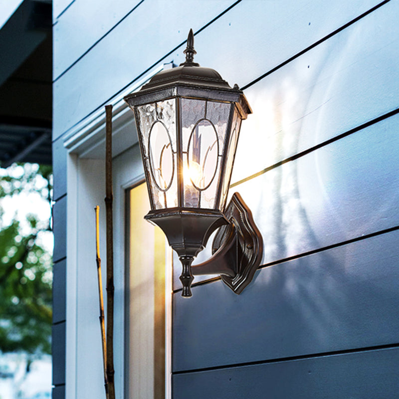 Black Glass Birdcage Wall Sconce With 1 Light - Rural Courtyard Lighting