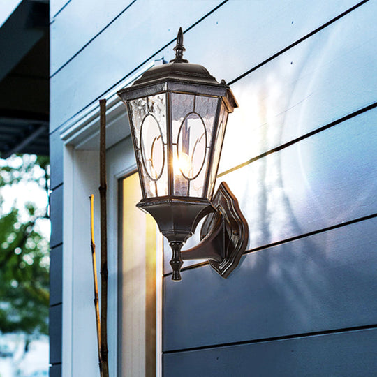 Black Glass Birdcage Wall Sconce With 1 Light - Rural Courtyard Lighting