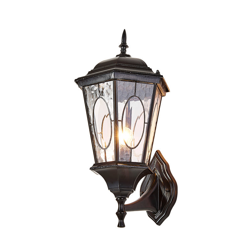 Black Glass Birdcage Wall Sconce With 1 Light - Rural Courtyard Lighting