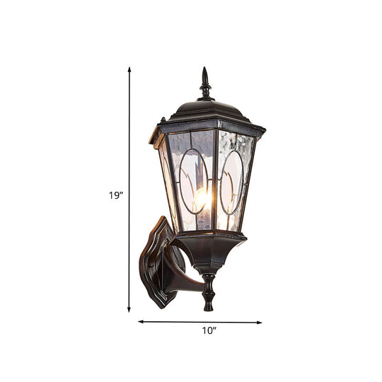 Black Glass Birdcage Wall Sconce With 1 Light - Rural Courtyard Lighting