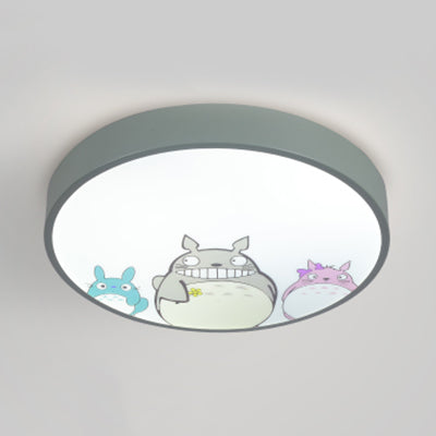 Acrylic Cartoon Flush Mount Ceiling Light For Kid’s Bedroom Green / Third Gear Cat