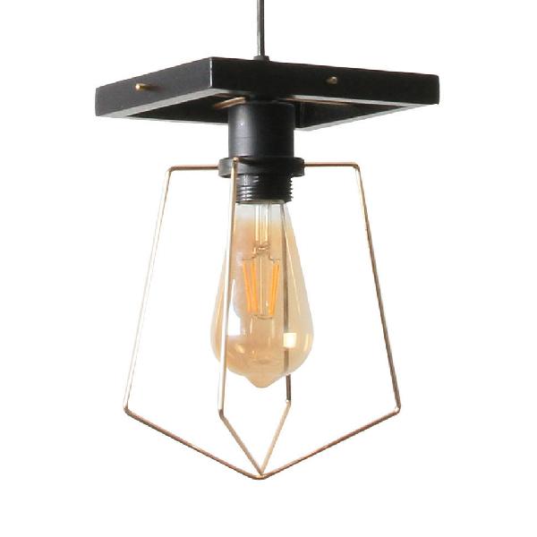 Metal Caged Pendant Lighting - Farmhouse Style Hanging Lamp 1 Light Black (1/3-Pack) / A