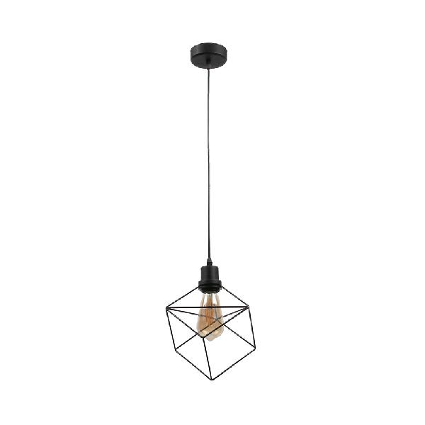 Metal Caged Pendant Lighting - Farmhouse Style 1 Light Black