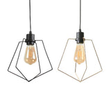 Metal Suspended Light - 1/3-Pack Pentagon Style Indoor Hanging Lamp In Black/Gold Finish