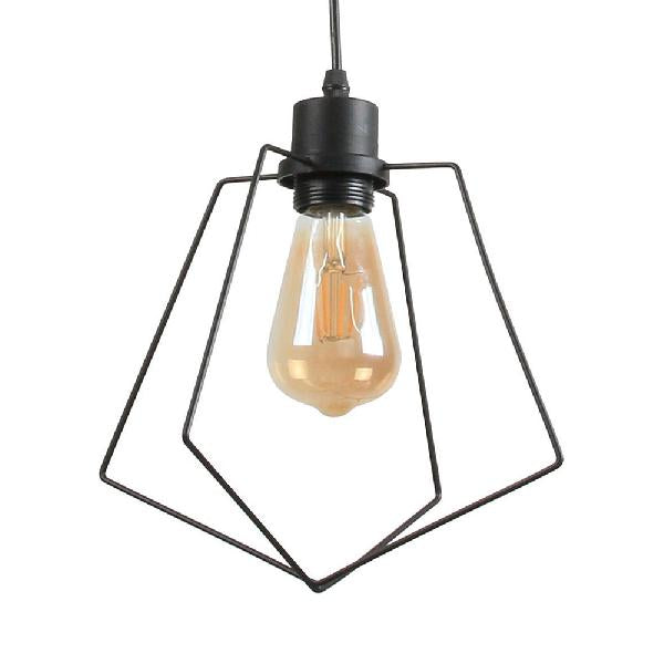 Metal Suspended Light - 1/3-Pack Pentagon Style Indoor Hanging Lamp In Black/Gold Finish Black / 1