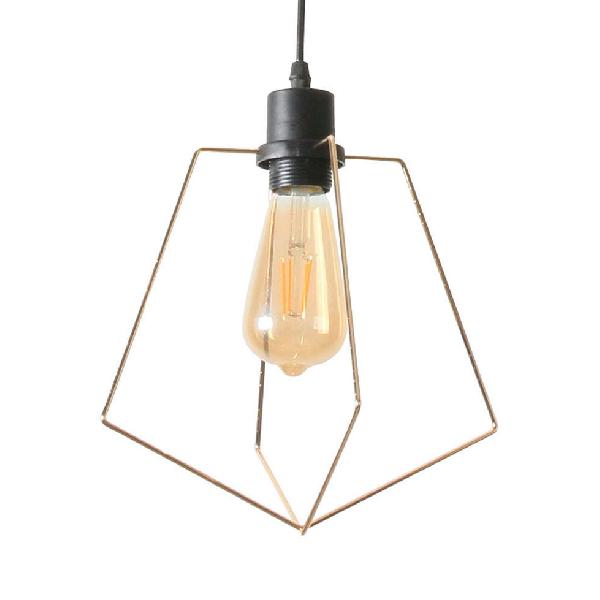 1/3-Pack Pentagon Metal Suspended Light Loft Style Hanging Lamp In Black/Gold Finish Gold / 1