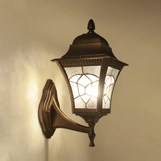 Retro Birdcage Wall Sconce Light With Frosted Glass: Outdoor Fixture Coffee