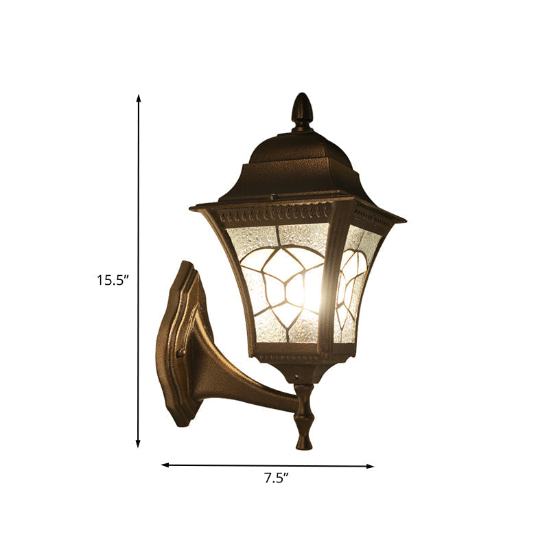 Retro Birdcage Wall Sconce Light With Frosted Glass: Outdoor Fixture Coffee