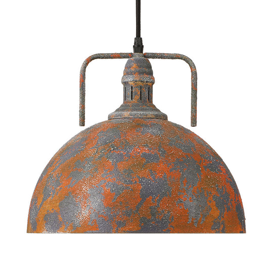 Antique Style Wrought Iron Rust Finish Pendant Light For Dining Table With Vented Socket