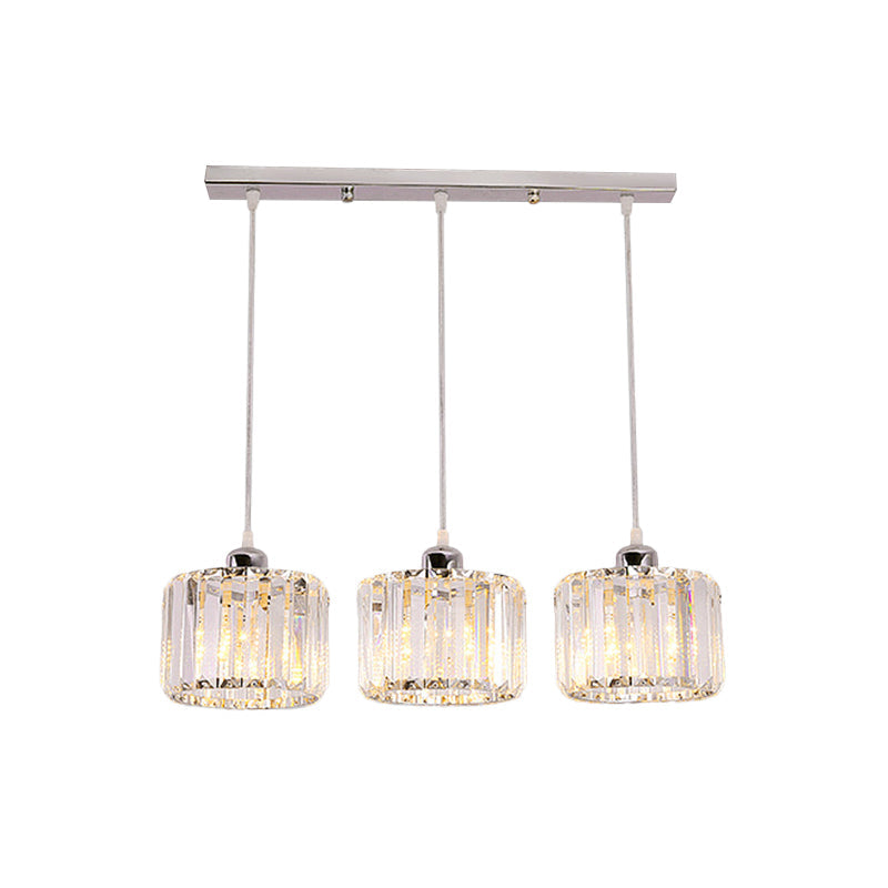 Modernist Lobby Pendant Light With Clustered Crystal Shades - Choose From 3 8 Or 10 Head Options