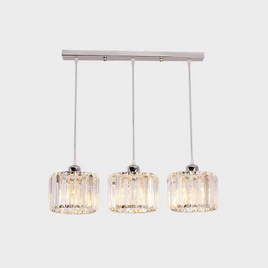 Modernist Lobby Pendant Light With Clustered Crystal Shades - Choose From 3 8 Or 10 Head Options