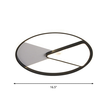 Modern Sector Frame Flushmount Led Bedroom Light - 16.5/20.5 Acrylic Black/White/Warm White