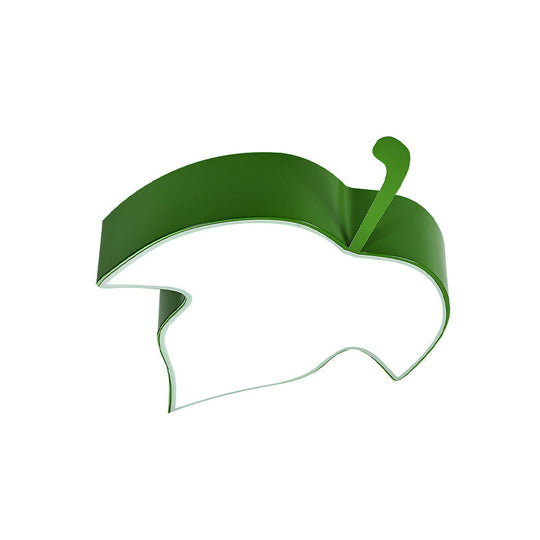 Maple Leaf Led Ceiling Flush Mount Light For Kids In Yellow/Green