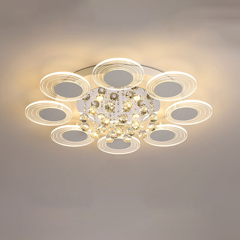 Contemporary Led Crystal Ball Flushmount Ceiling Lamp Wide 25.5/31.5 - Perfect For Living Room
