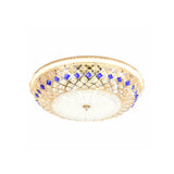 Modern Led Gold Crystal Prism Ceiling Light For Bedroom - Flush Mount Fixture