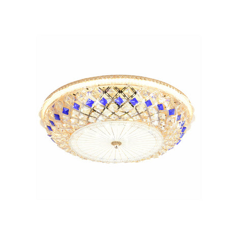 Modern Led Gold Crystal Prism Ceiling Light For Bedroom - Flush Mount Fixture