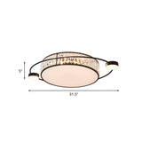 Modern K9 Crystal Black Flush Light Drum Led For Bedroom - 26/31.5 W Mount Lighting Fixture