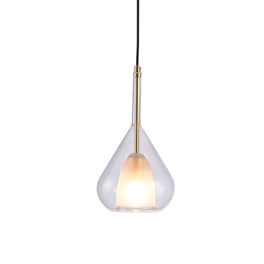 Simple Gold Pendulum Lamp With Clear Glass Shade Perfect For Bedroom Hanging Lighting