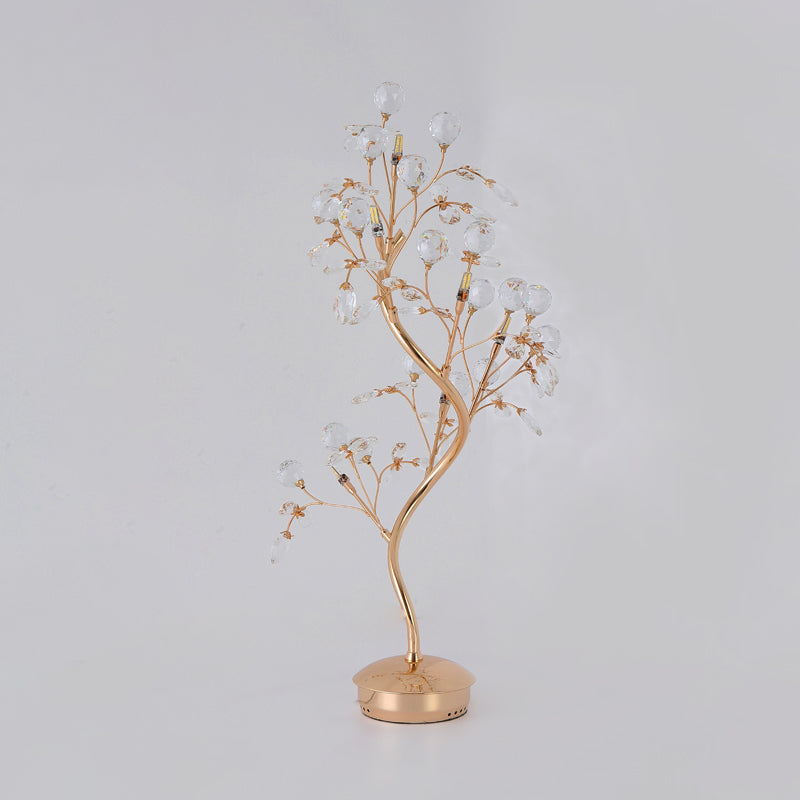 Mia - Gold Branch Beveled Crystal Table Light Postmodern Living Room Led Nightstand Lighting In