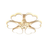 Modern Heart-Shaped Acrylic Flush Mount Light With Crystal Ball - 6 Bulbs White Perfect For Living