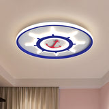 Blue Rudder Led Acrylic Flush Mount Ceiling Light - Mediterranean Style