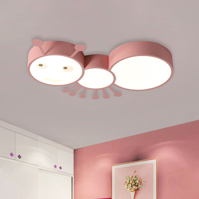 Kid’s Room Macaroon Themed Led Ceiling Light Fixture In White/Pink/Blue