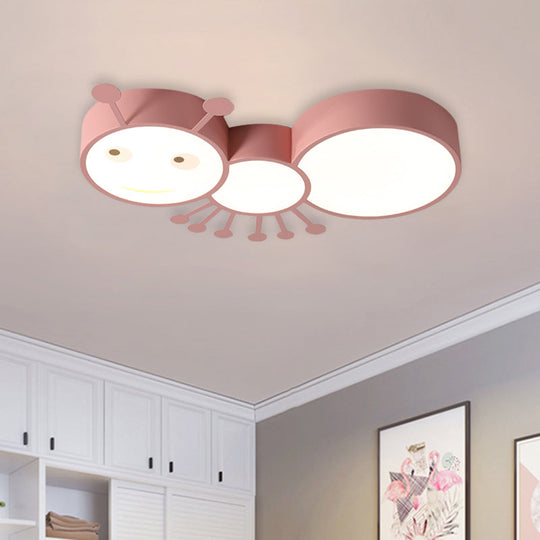 Kid’s Room Macaroon Themed Led Ceiling Light Fixture In White/Pink/Blue