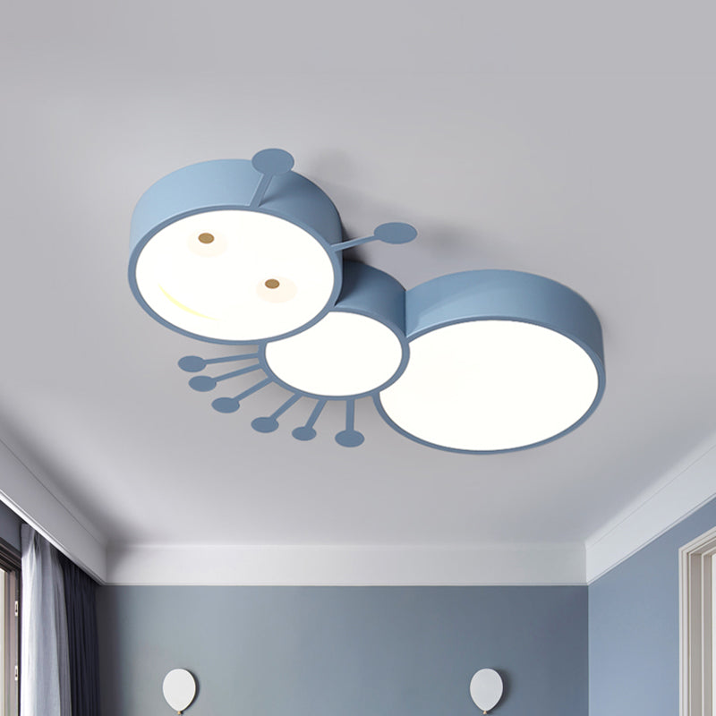 Kid’s Room Macaroon Themed Led Ceiling Light Fixture In White/Pink/Blue Blue