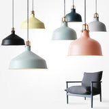 Industrial Style Metal Pendant Lighting With Adjustable Cord - Grey/Pink 8.5/13 W Domed 1 Light For