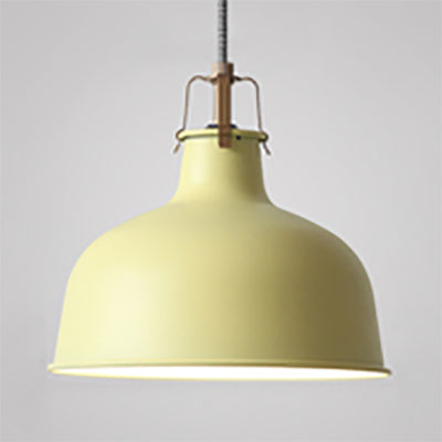 Industrial Style Metal Pendant Light With Adjustable Cord - 1-Light 8.5’/13’ Width Domed