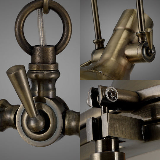 Nautical Brushed Brass Bell Pendant Light With Glass Diffuser - Dining Room Ceiling Fixture