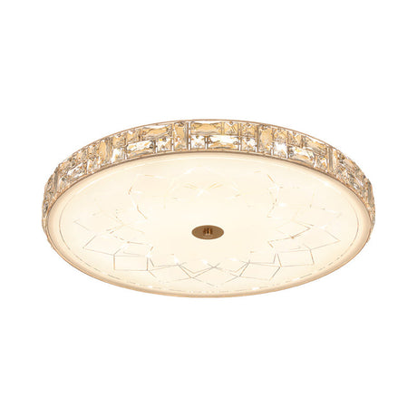 Gold Minimalist Led Ceiling Light With Glass Diffuser For Bedrooms