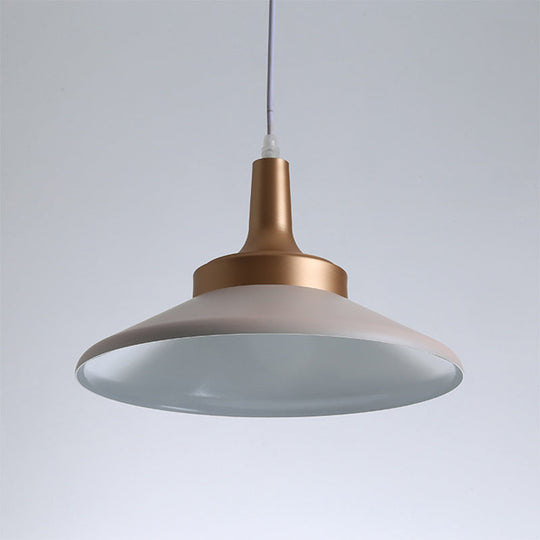 Sleek Pink Saucer Suspension Light - Minimal Metal 1-Head Ceiling Hang Fixture 12’/14’ Width
