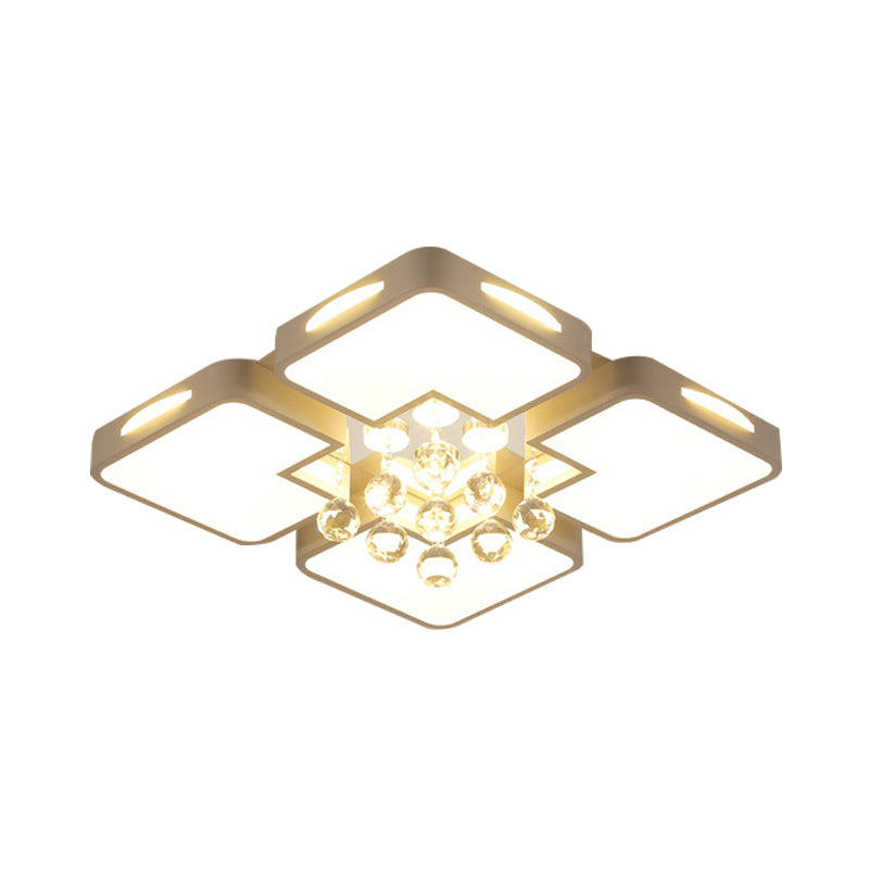 Minimalist Crystal Ball Led Ceiling Lamp - Acrylic White Flush Mount Light