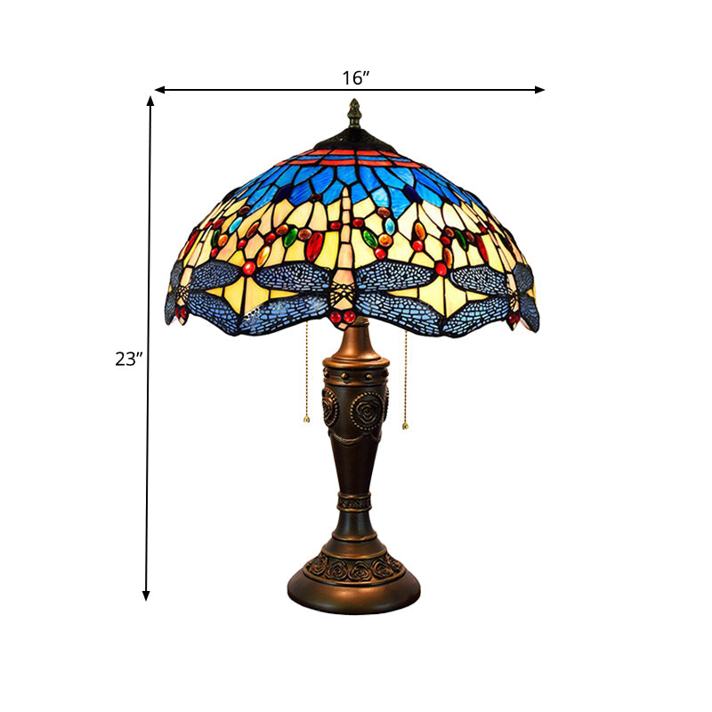 Daniela - Dragonfly Jeweled Table Lamp Mediterranean Inspired Nightstand Light