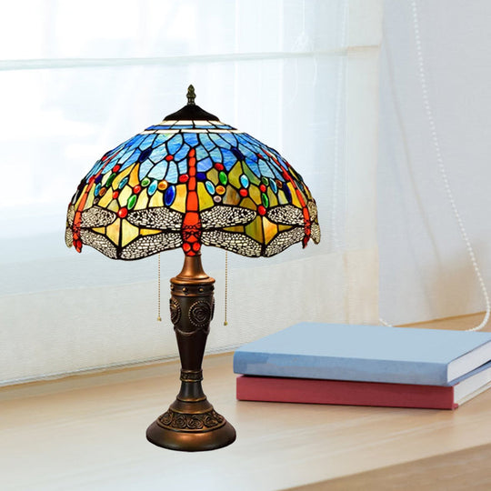 Daniela - Dragonfly Jeweled Table Lamp Mediterranean Inspired Nightstand Light